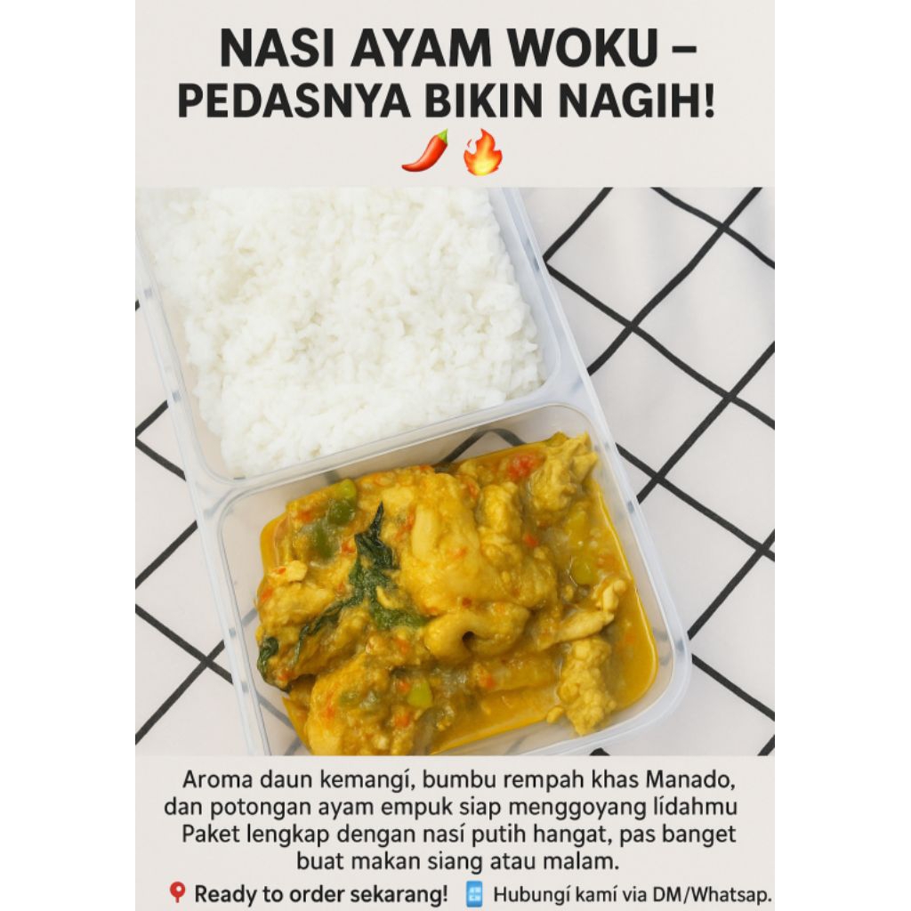 

nasi ayam woku kemangi khas menado