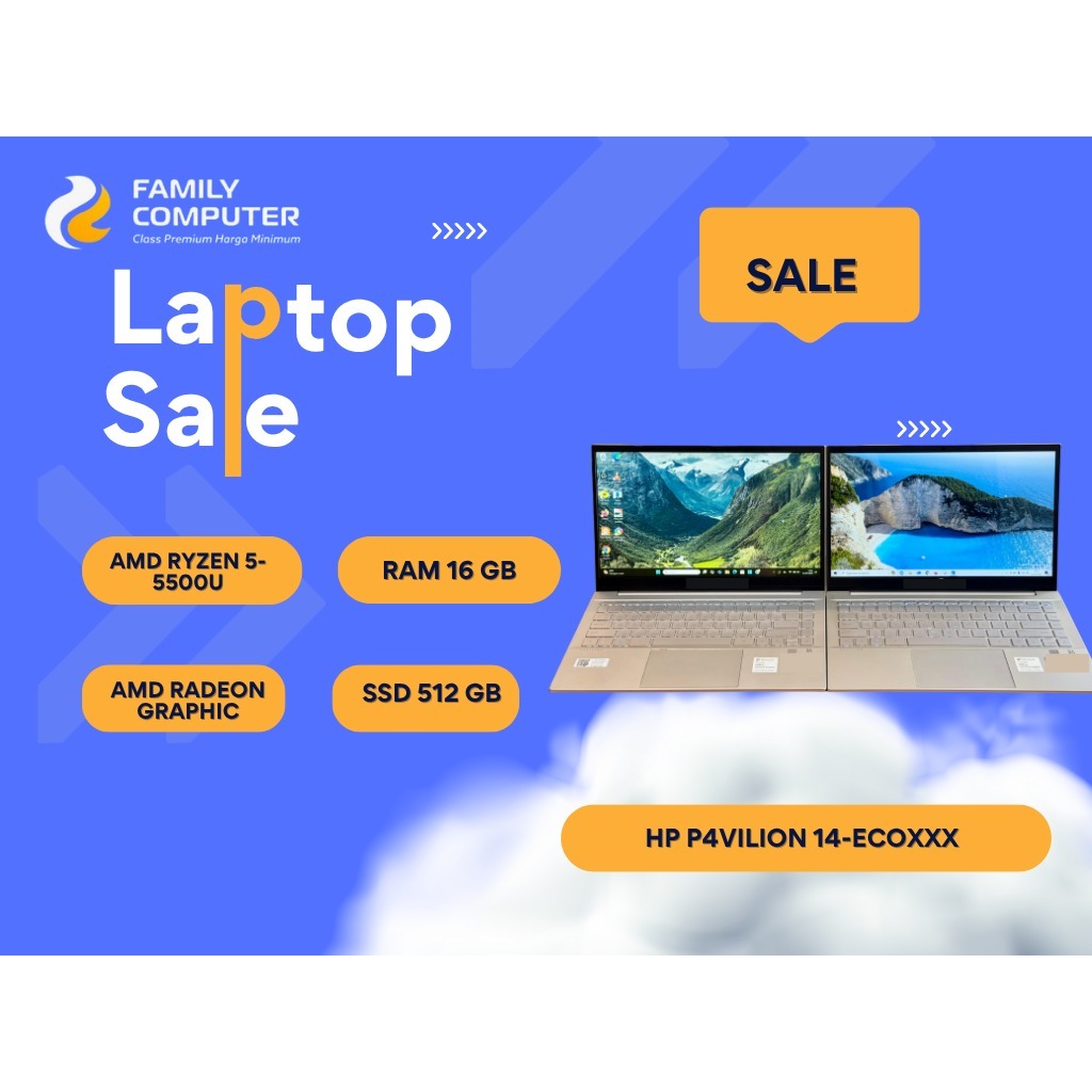 HP PAVILION 14-ECOXXX AMD RYZEN 5 500U SSD 512/16GB