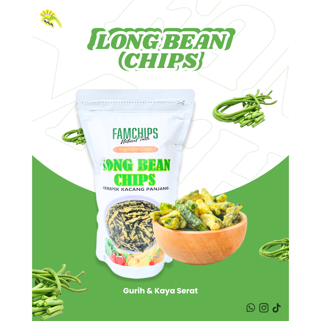 

Famchips Long Bean Chips (Keripik Kacang Panjang)