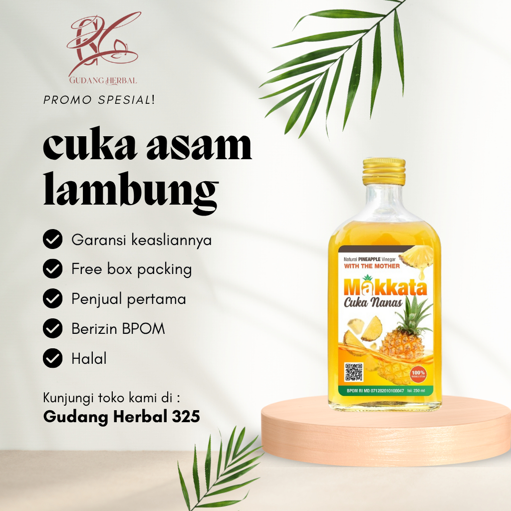 

Obat Asam Lambung Cuka Nanas Makkata Sembelit Maag Herbal Original Bpom Isi 250 Ml