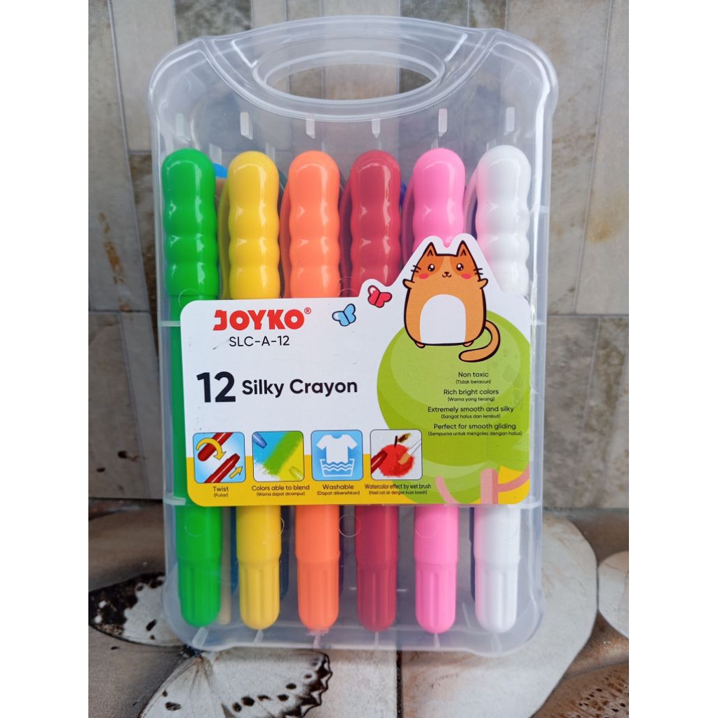 

SILKY CRAYON JOYCO SLC-A /alat menggambar crayon HALUS TWIS 12 WARNA murah