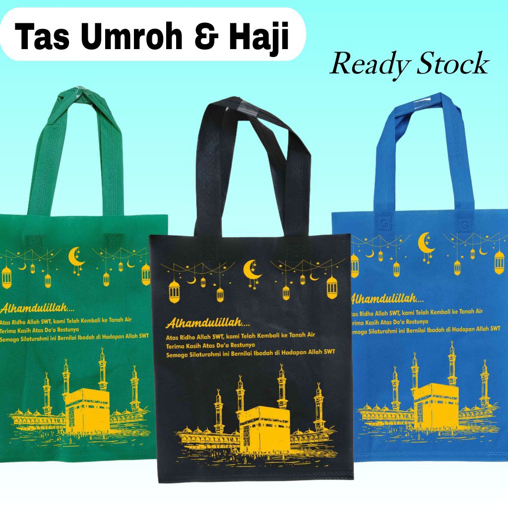 

( 12 PCS ) Goodie bag HLS 30x40 Tas Souvenir Umroh Dan Haji ( BISA PILIH WARNA )