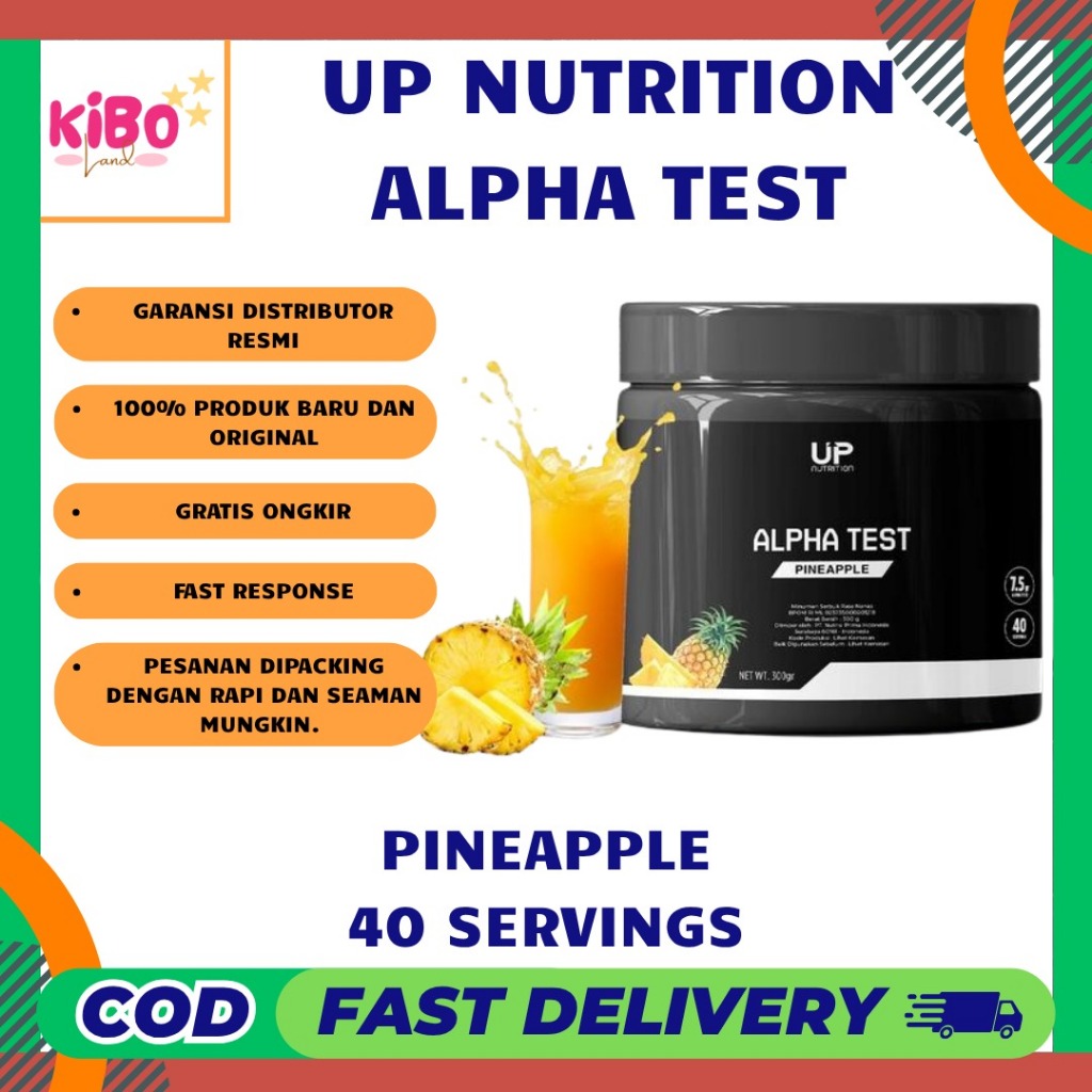 Up Nutrition Alpha Test 300 Gram 40 Servings Pineapple Testosteron Booster Tribulus UPNutrition Supp