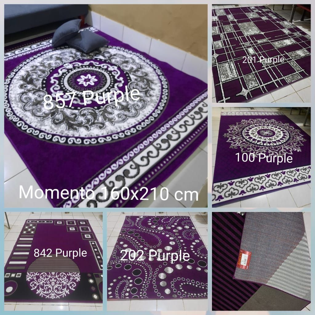 Karpet Permadani Ungu Violet Purple Moderno Momento Shafira 160x210 cm