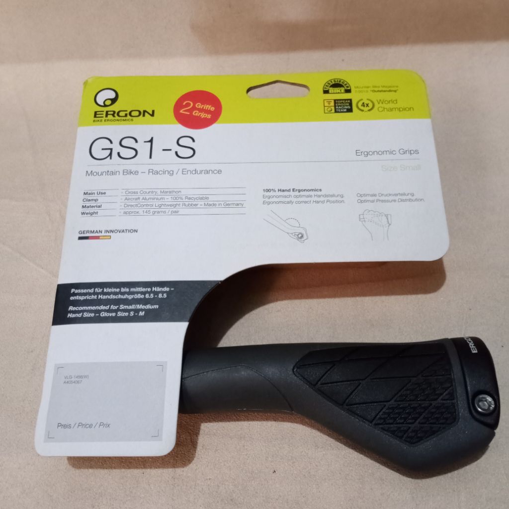 Handgrip Sepeda Ergon GS1 Small – Ergonomis & Nyaman untuk MTB / Touring