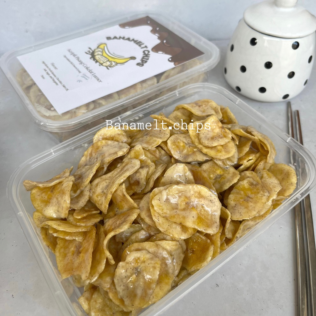 

Keripik Cokelat Lumer Rasa Tiramisu by Banamelt Chips Bandung | Keripik pisang renyah Lumer 200gr