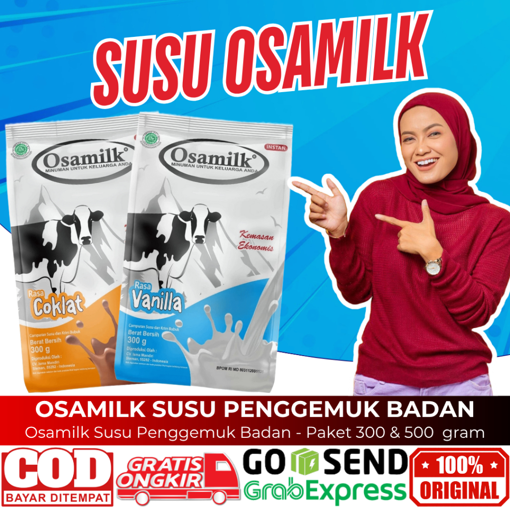 

OSAMILK Susu Penggemuk Badan Rasa Vanila Susu Penambah Berat Badan Original Anak Dewasa 300gr 500gr