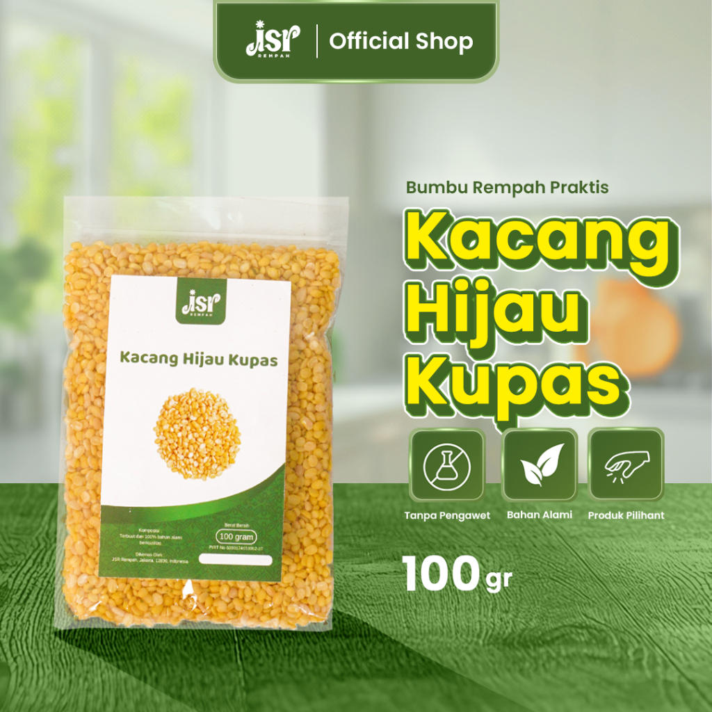 

Jsr Rempah Kacang Hijau Kupas 100 Gram