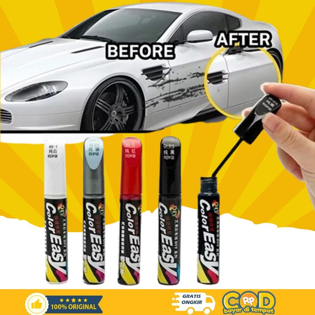 Spidol Penghilang Baret Motor Mobil Color Easy Cat Lecet Mobil Motor Warna Hitam Putih Merah Silver