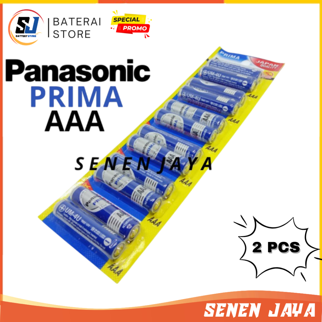 Baterai AAA A3 PANASONIC PRIMA Harga 2 PCS 1.5V Batre Panasonic AAA PRIMA Batre A3 Non-Cas Panasonic