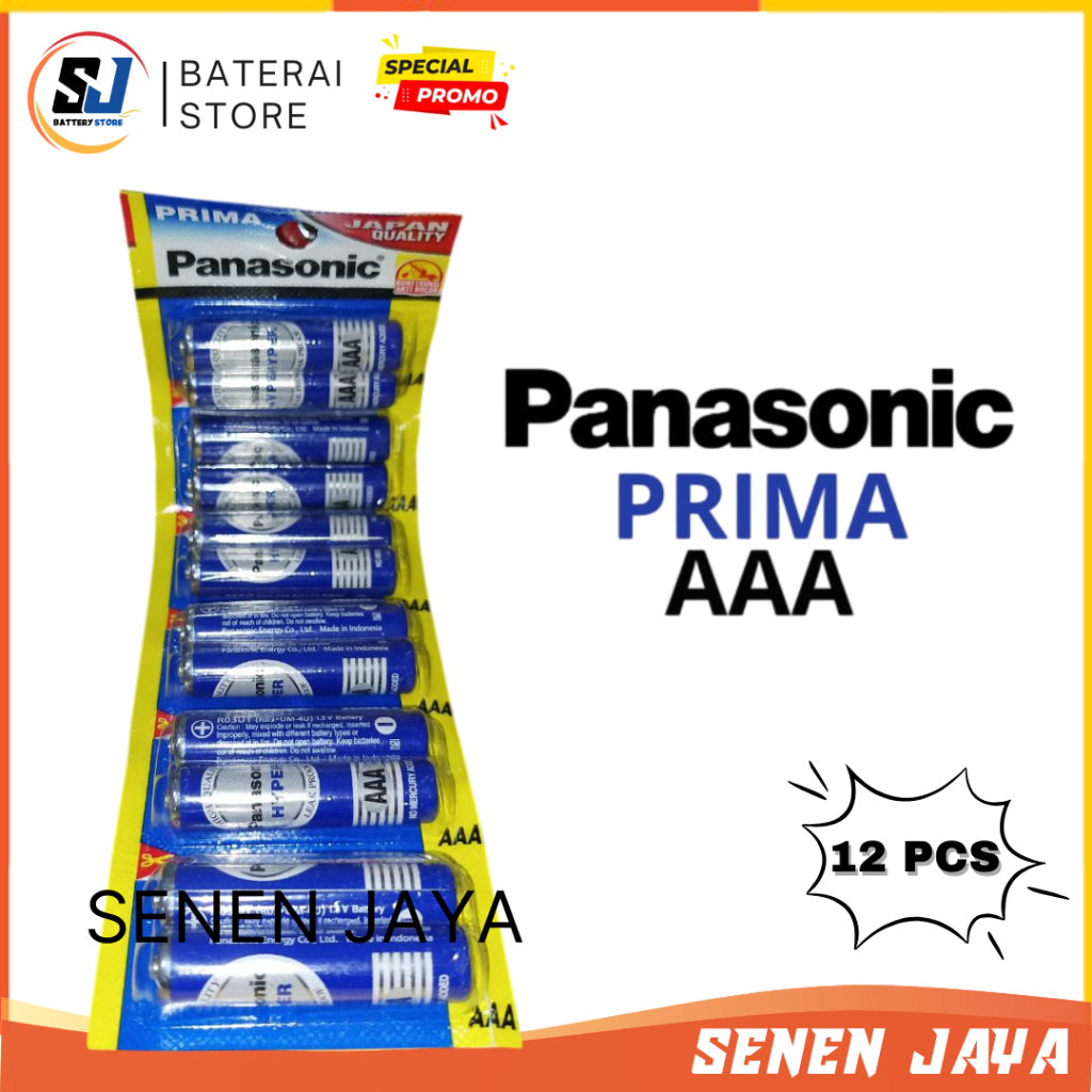 SUPER HEMAT PANASONIC PRIMA AAA A3 Non-Cas Baterai AAA Panasonic PRIMA Batre Remot AAA 1 RENCENG