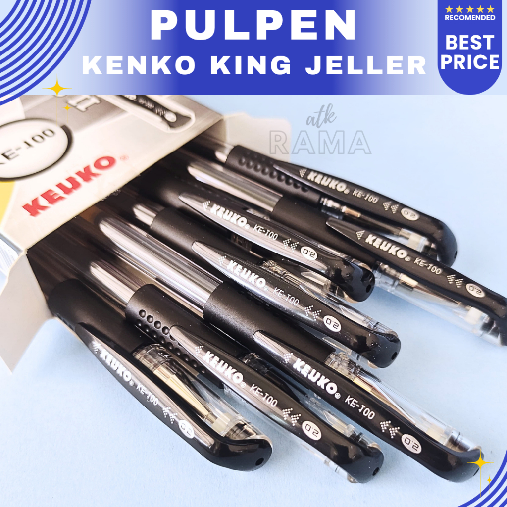 

Pulpen Gel Kenko King Jeller II 0.5 mm Bolpen Pena Warna Hitam Black