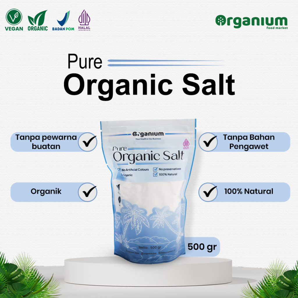 

Organium Organic Salt pure low sodium - Garam Organic Blue salt 500gr