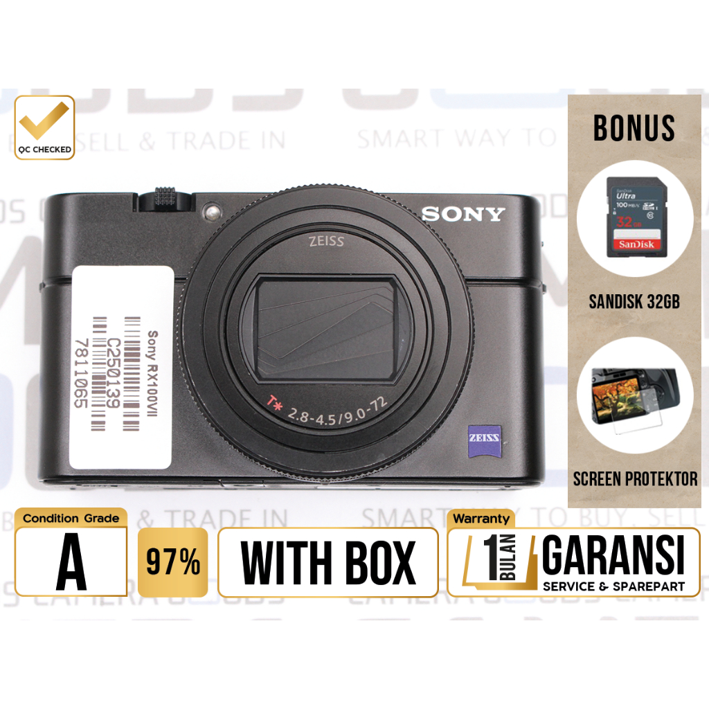 Kamera Sony DSC-RX100 VII Cyber-shot Compact Digital Pocket Second Mulus RX100 7 - Grade A - C250139
