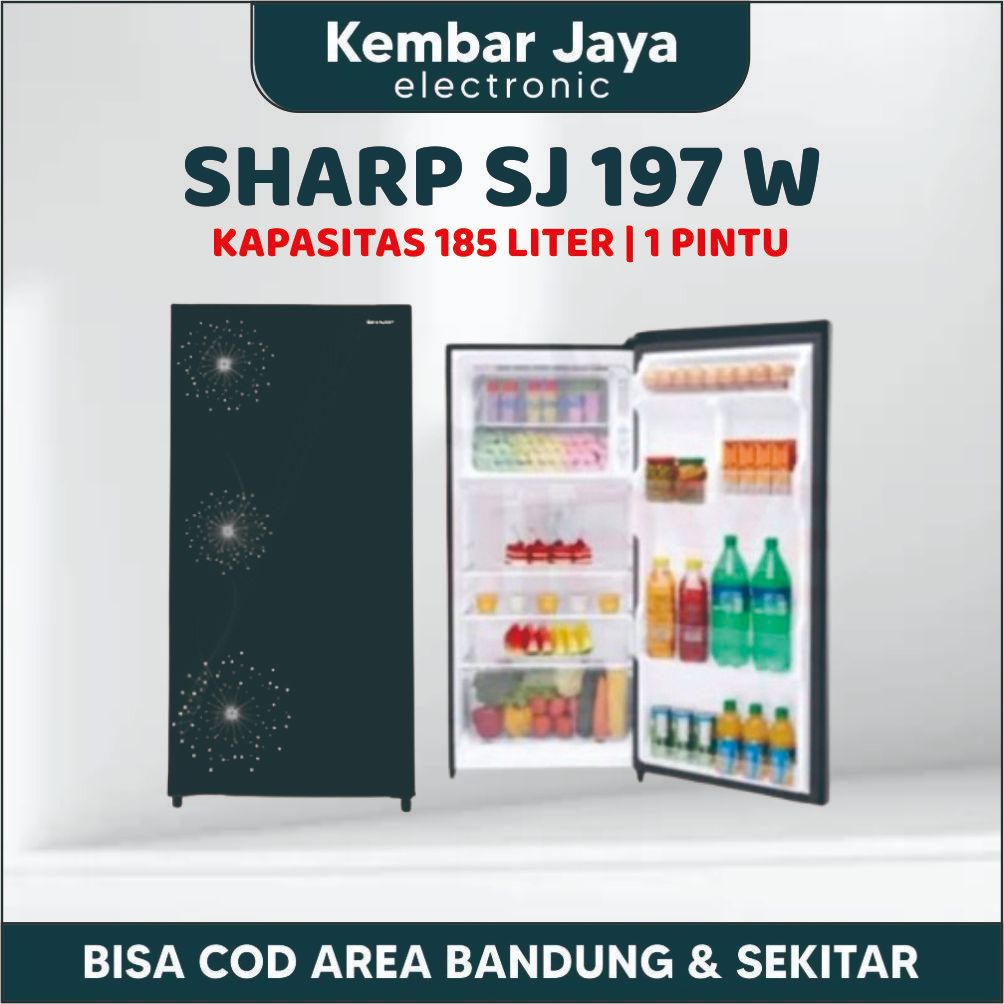 KULKAS SHARP SJ-197W LEMARI ES 1 PINTU JUMBO FREZZER