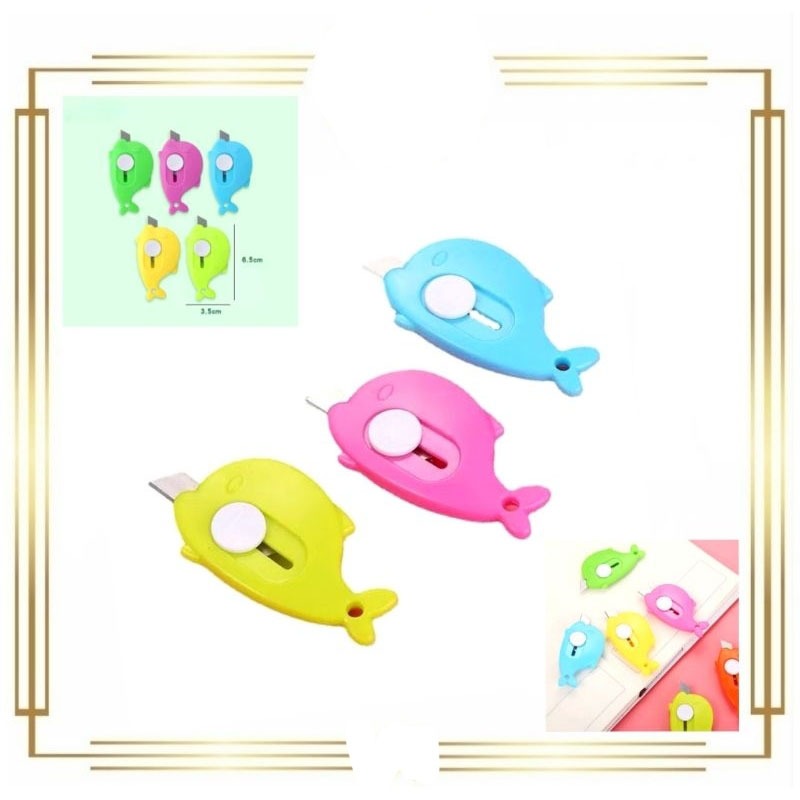 

Mini Cutter Dolphin / Cutter Mini Pisau Silet Pembuka Paket / Cutter Kecil / Pisau Unboxing Paket / Alat Pemotong Kertas IJNC