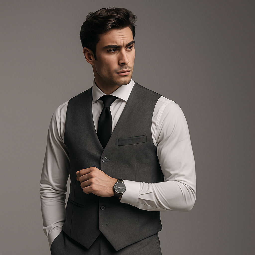 SPESIAL Rompi Jas Pria Slimfit Vest Blazer Formal Basic Semi Wool Premium Abu