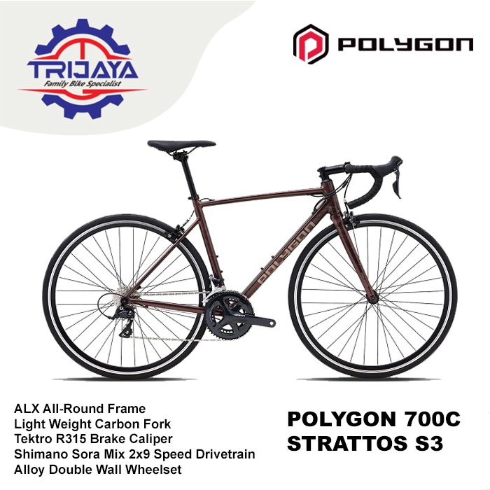 Polygon Strattos S3 New [700C] Road Bike Sepeda Balap