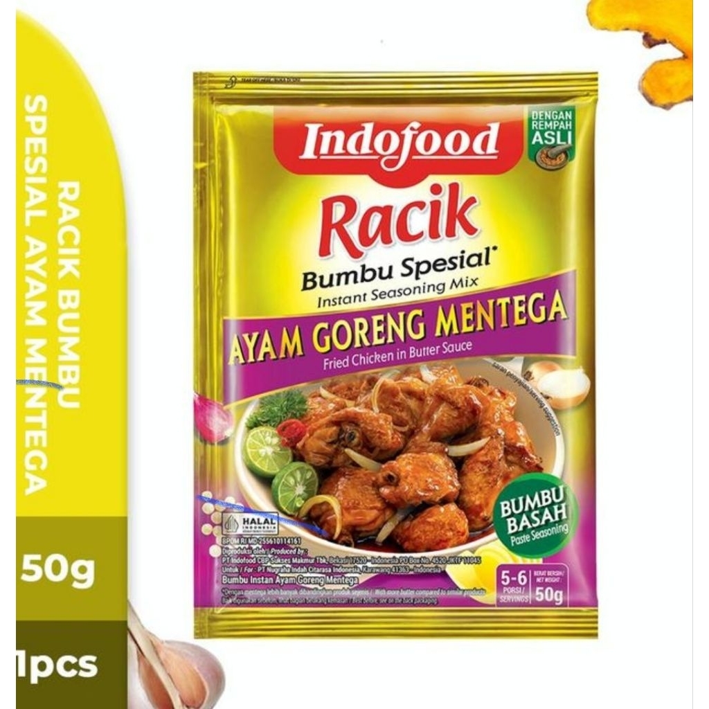 

Bumbu Racik Spesial Ayam Goreng Mentega Indofood 50gram
