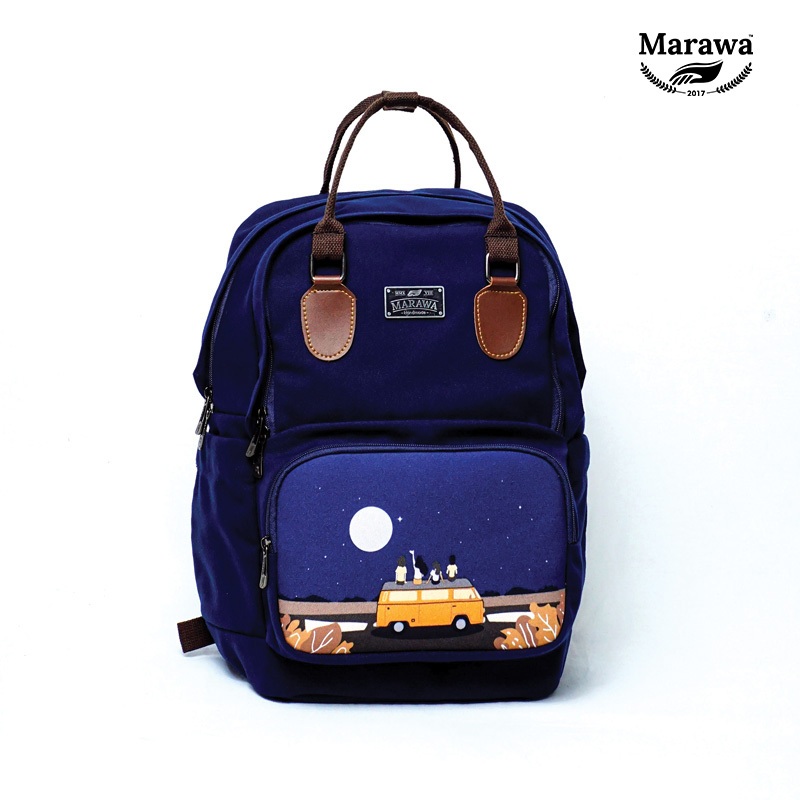 MARAWA Koda - Tabi Backpack Tas Ransel Tas Laptop Handmade Navy