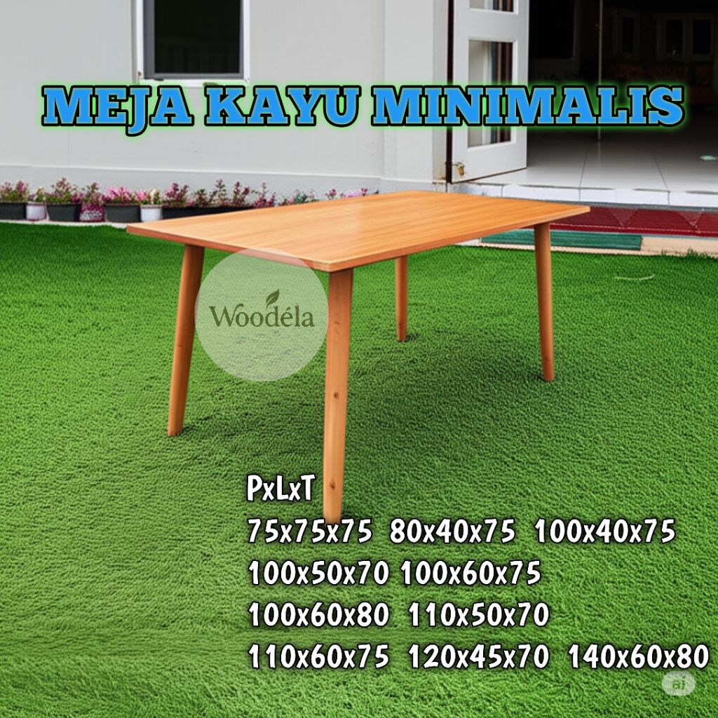 Meja Kayu Meja Minimalis Meja Kerja Wooden Table / Meja Belajar Kayu / Meja Bekerja Kayu / Meja Mini