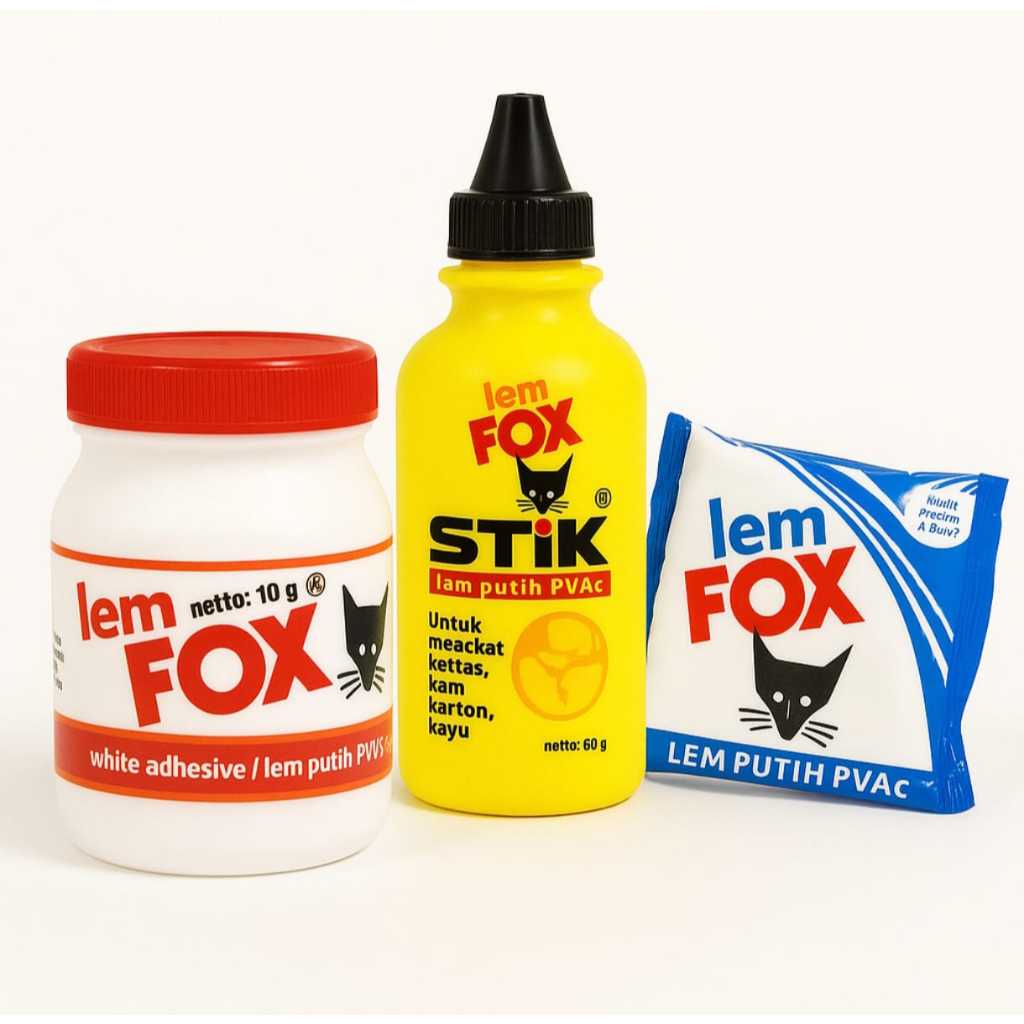 Lem Fox - Lem putih - Lem Fox 60gr - Lem Fox 150gr -Lem Fox 350gr