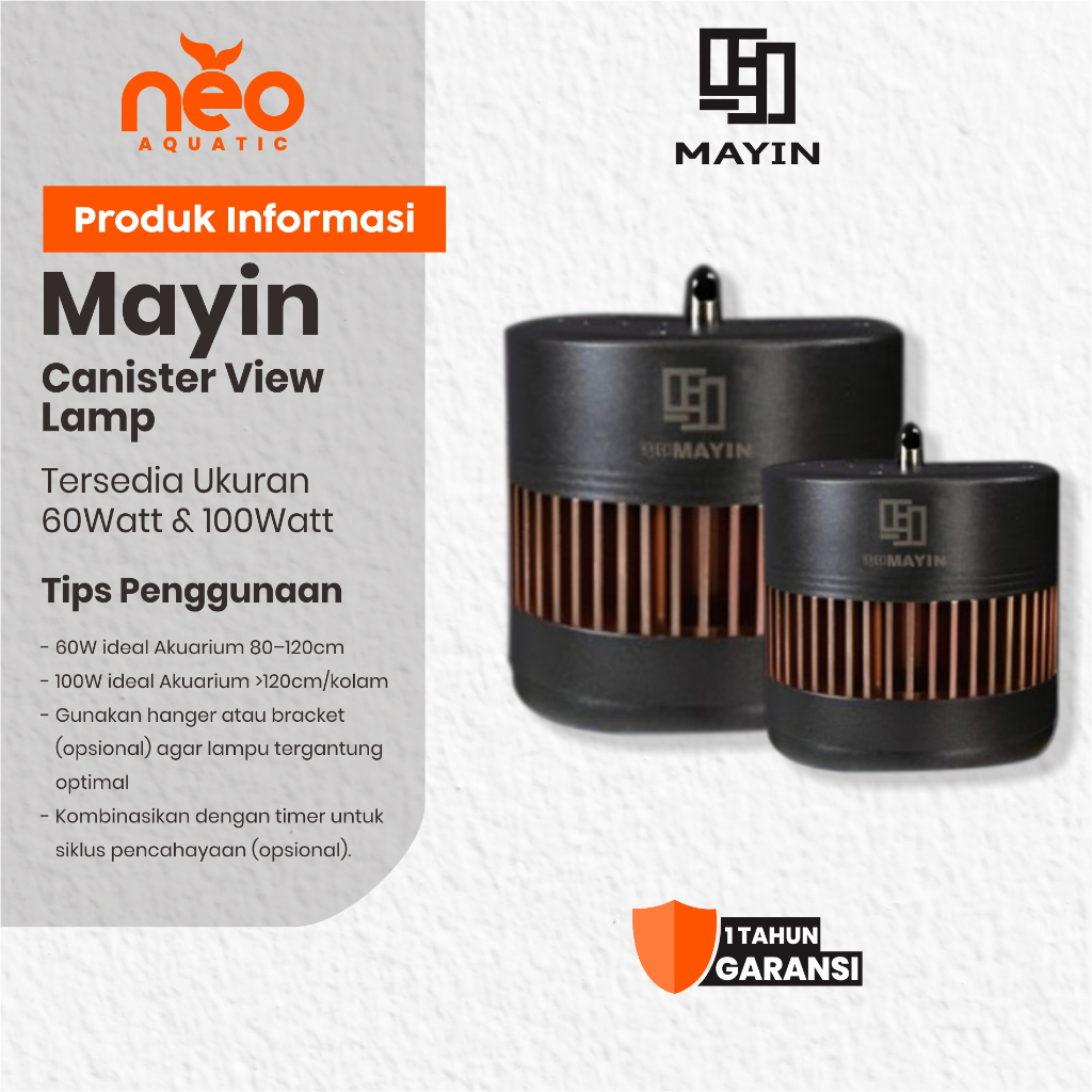 MAYIN Led Canister Lamp Lampu Sorot Aquarium & Aquascape Kolam Ikan