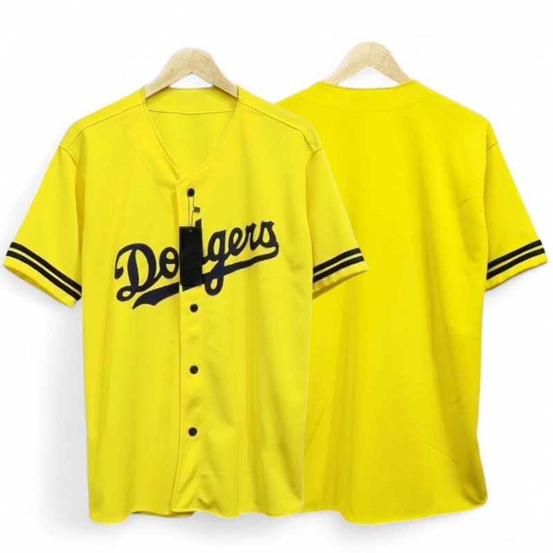 BAJU BASEBALL JERSEY DODGERS KUNING PRIA WANITA TERLARIS UKURAN JUMBO BIGSIZE JERSEY PREMIUM / BAJU 