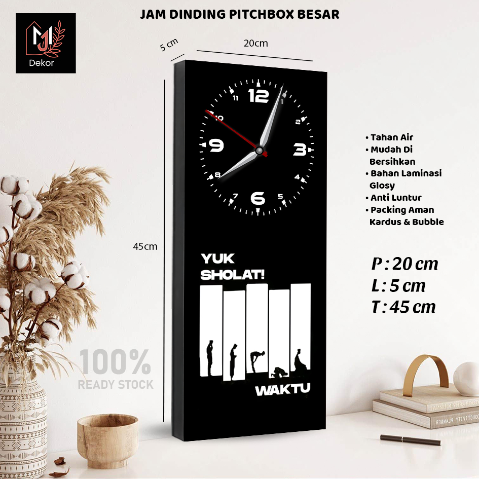 Jam Dinding Quotes sholat 5 waktu dan sabar hiasan dinding
