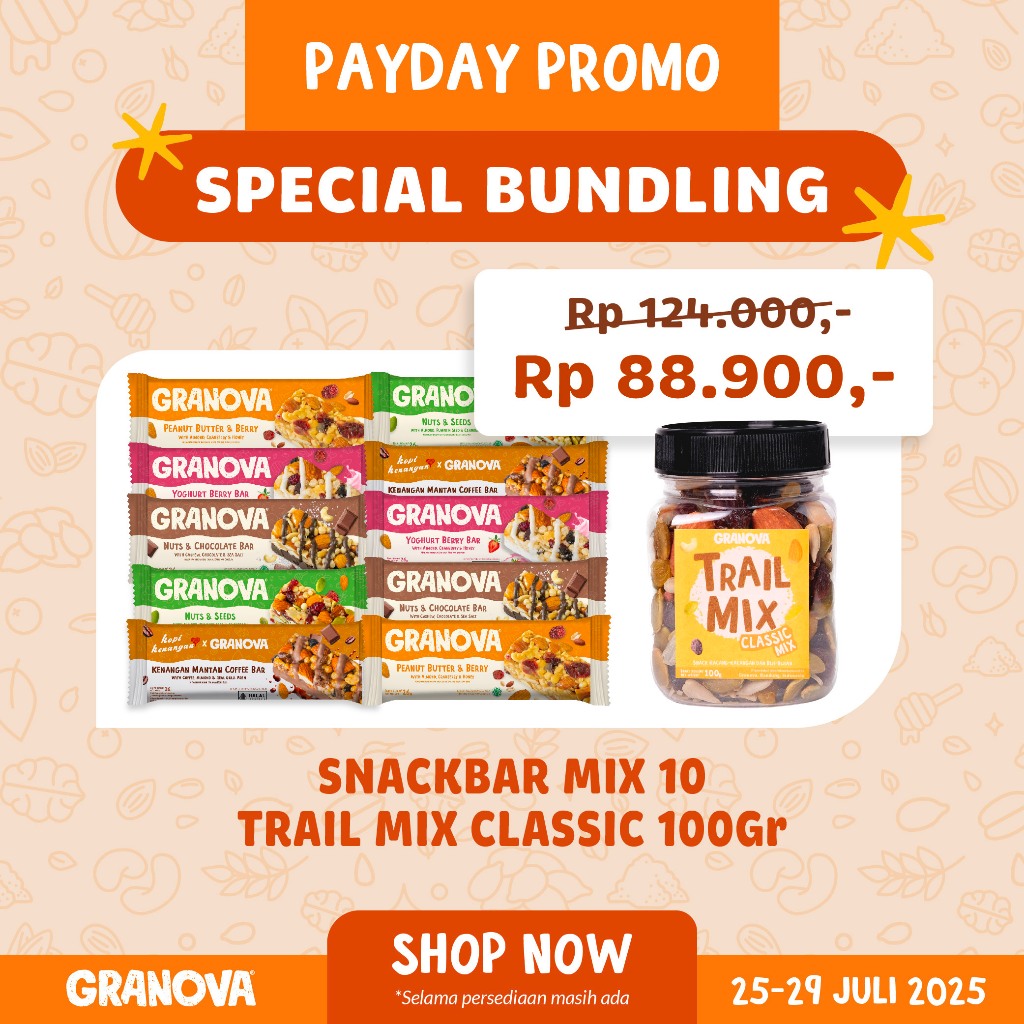 

Techaddict Store Granova - Snackbar 26Gr X 10 Pcs Mixed (Rasa , Peanut Butter & Berry, Nuts &