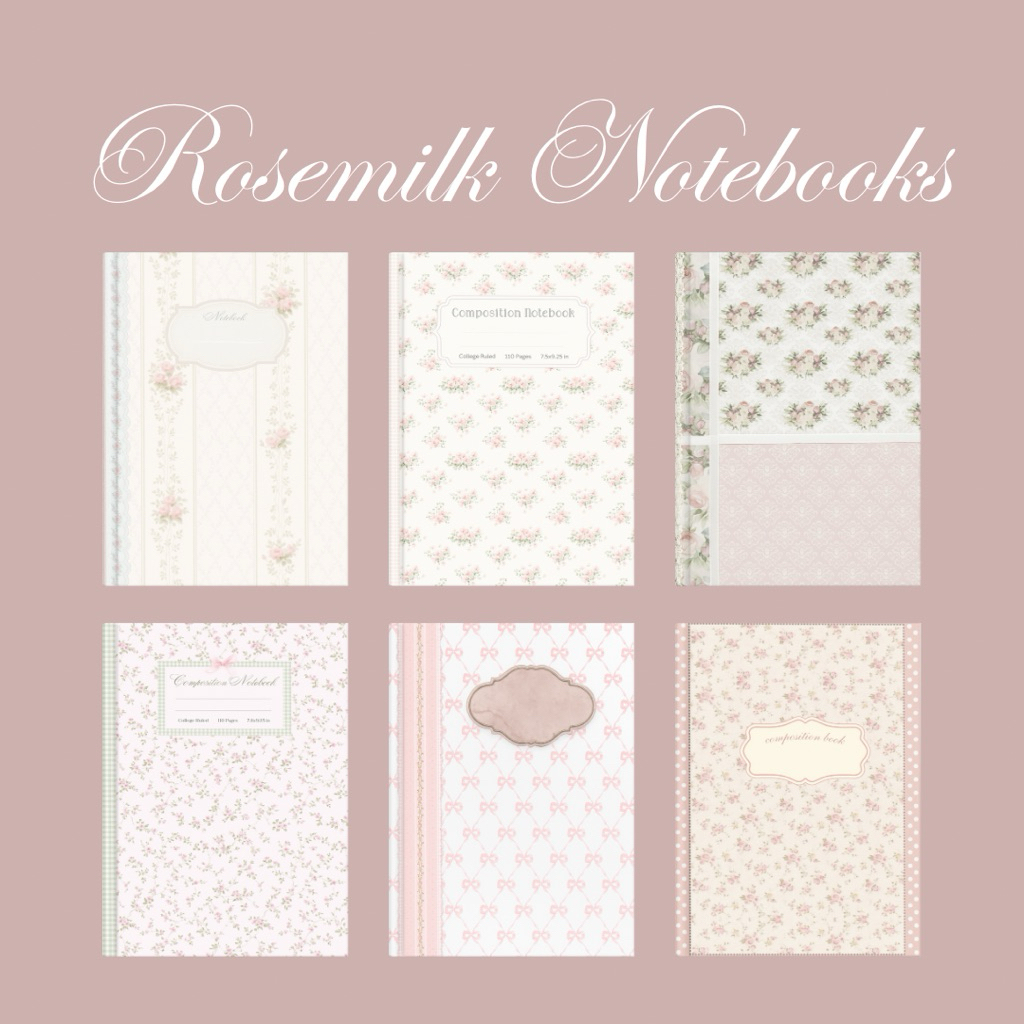 

Rosemilk Notebooks | Buku Catatan Aesthetic Vintage Korea Lucu | Jurnal Floral Hard Cover Lembut untuk Sekolah, Diary, Kado, Belajar, Stationery