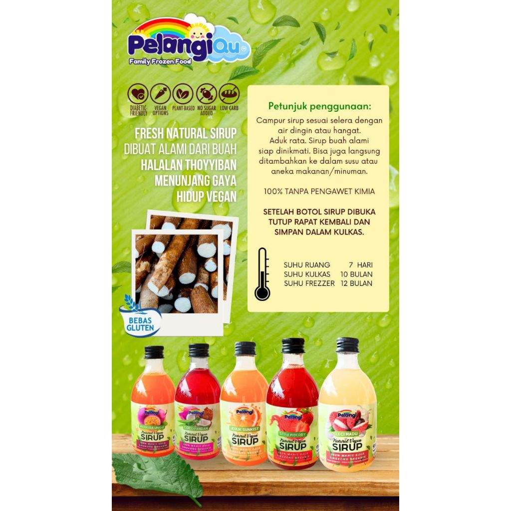 

SIRUP PELANGI ALAMI 100% GULA SINGKONG AMAN BAGI DIABETES VEGAN