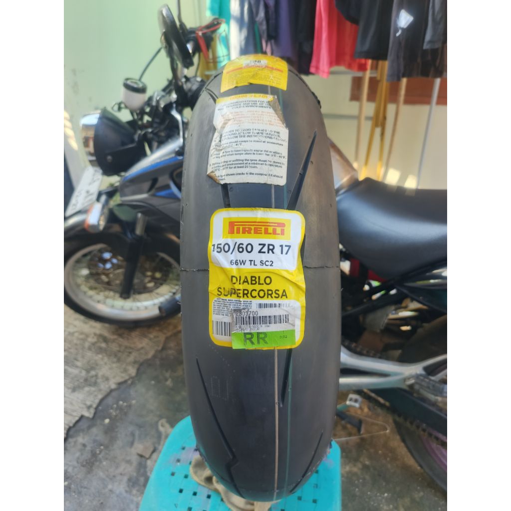 BAN MOTOR SPORT PIRELLI SUPERCORSA PIRELLI SC UKURAN 150.60 RING 17 TUBLES NEW OLD STOK
