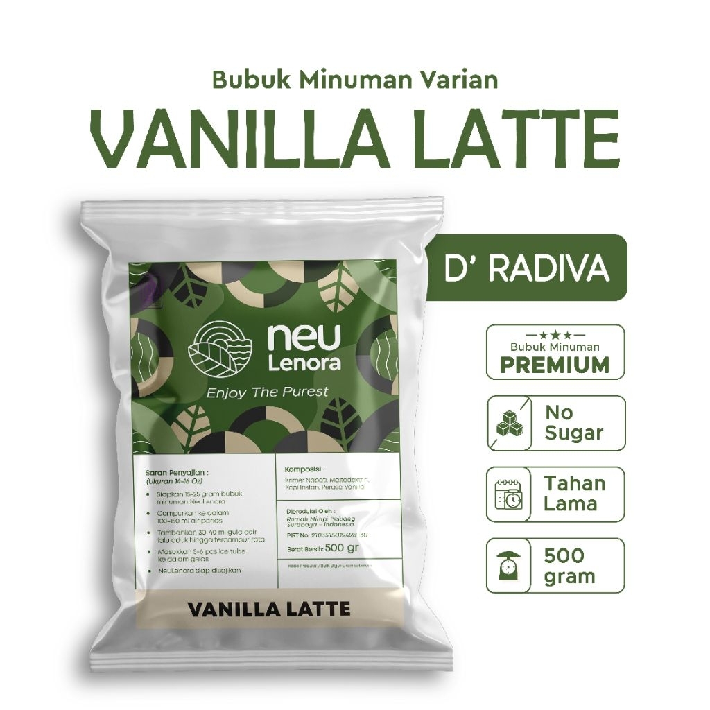 

Bubuk Minuman VANILLA LATTE Neulenora 500gram - Powder Drink Plain
