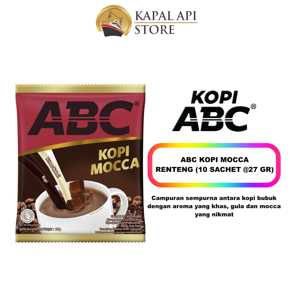 

[oddsolshop] pekanbaru/ABC Kopi Mocca 10 PCS 27GR Bubuk Kopi Instan Moka Instant Coffee Powder Drink