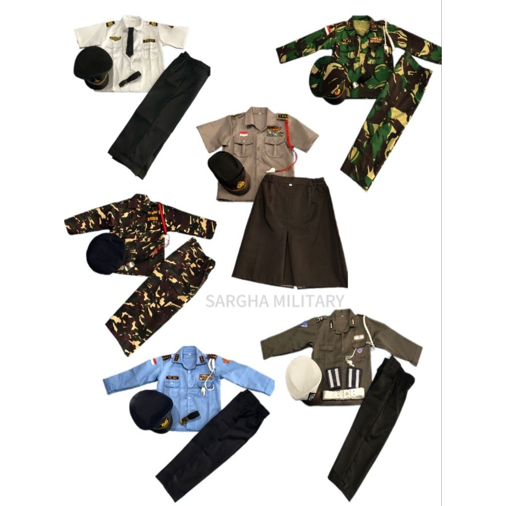 BAJU PROFESI ANAK BAJU KARTINIAN BAJU TENTARA ANAK BAJU POLISI ANAK BAJU PILOT ANAK BAJU POLWAN ANAK