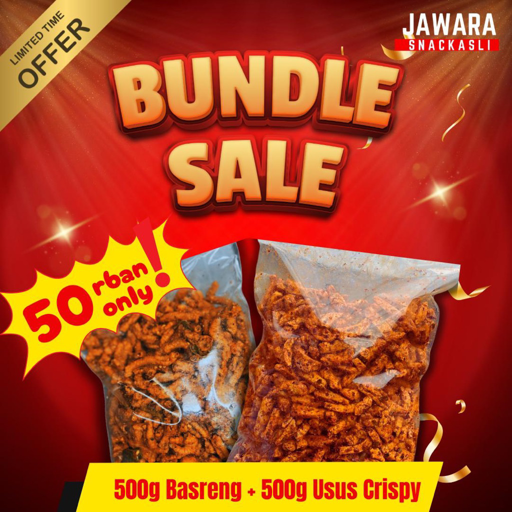 

(BUNDLE SALE) BASRENG & KRIPIK USUS - 1KG // Masing-masing 500gram