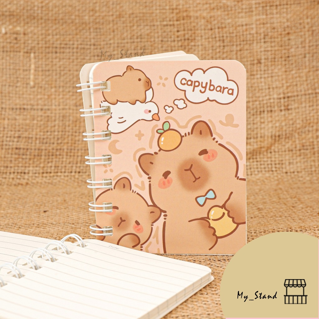 

Notebook Spiral A7 Capybara A-4222 BK-1574 Note book Kawat Hard Cover Catatan Saku Agenda Mini Buku