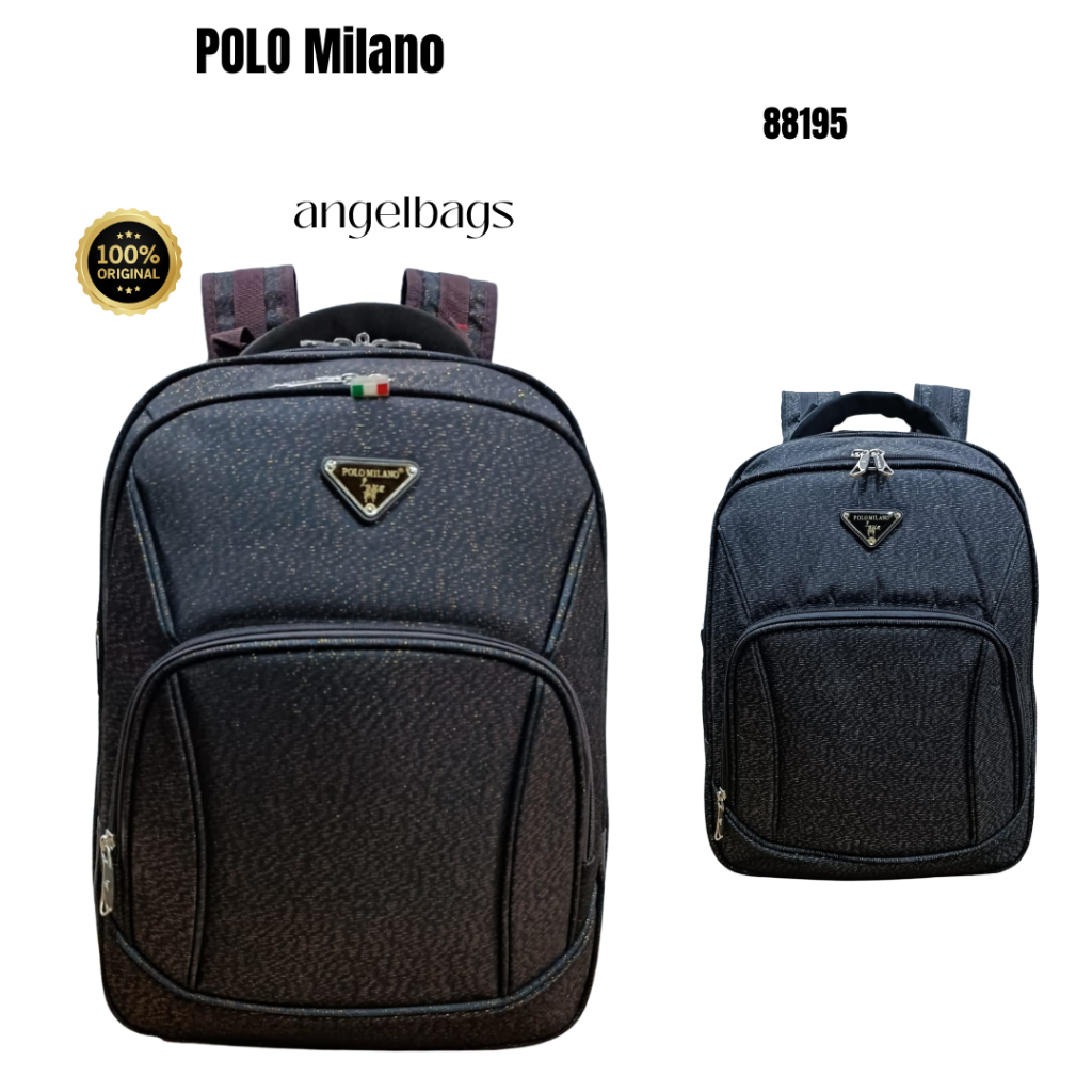 Tas Ransel Pria Import POLO MILANO 88195 18Inchi ORIGINAL Ransel Anti Air EXPANDEBLE