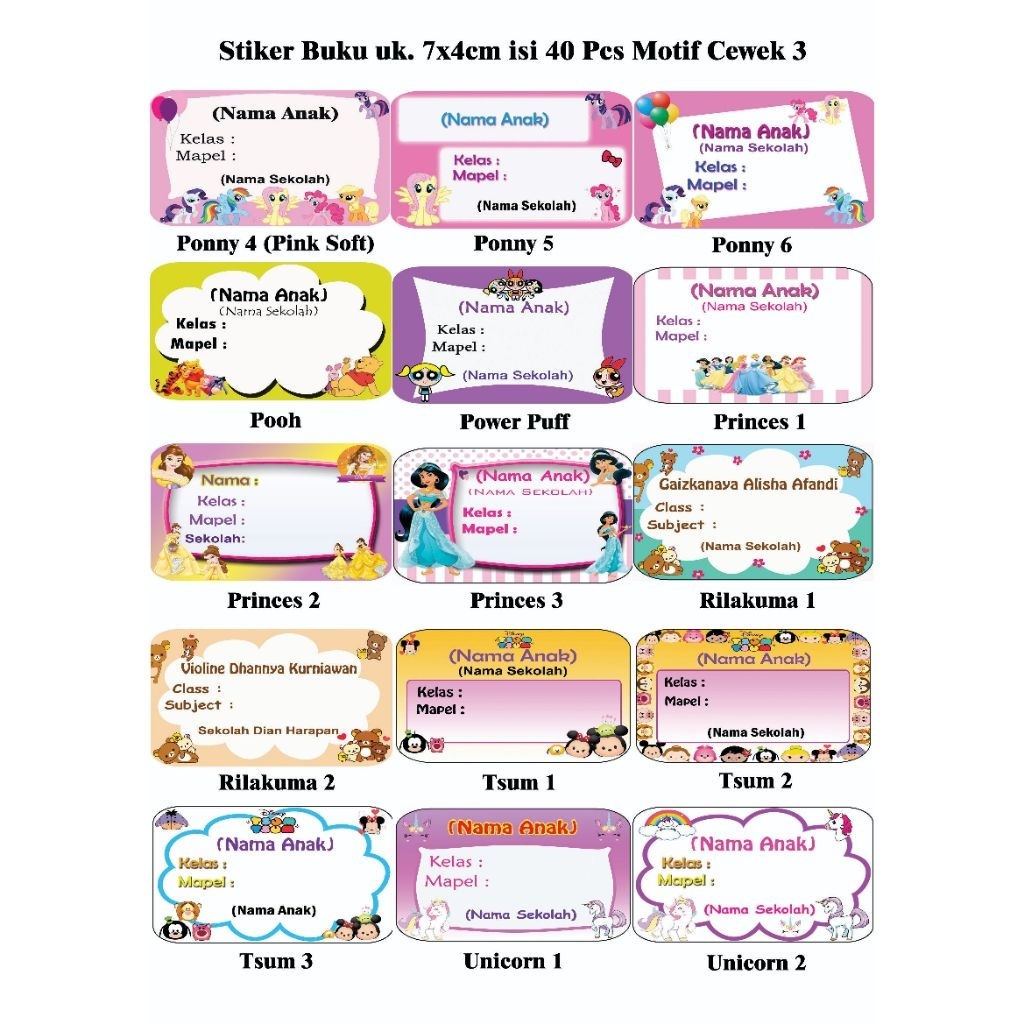 

Stiker buku Motif Cewek 3 uk.7x4/Label Buku/Stiker Nama Buku/Label Nama Buku/Stiker Mapel untuk Anak Sekolah