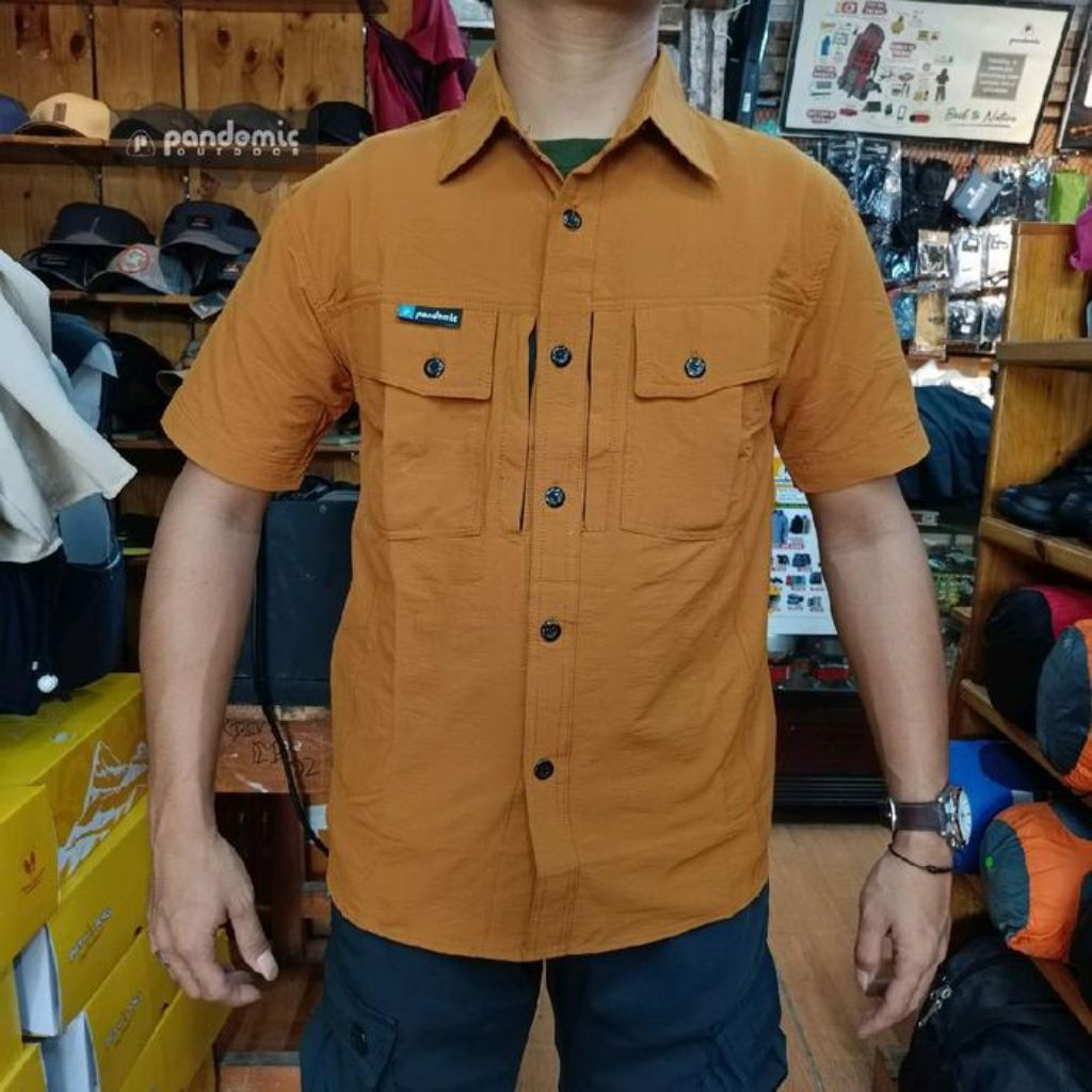 Kemeja Pria Wanita / Kemeja Pendek Pandemic Rimba Kemeja PDL Outdoor Lapangan Stretch