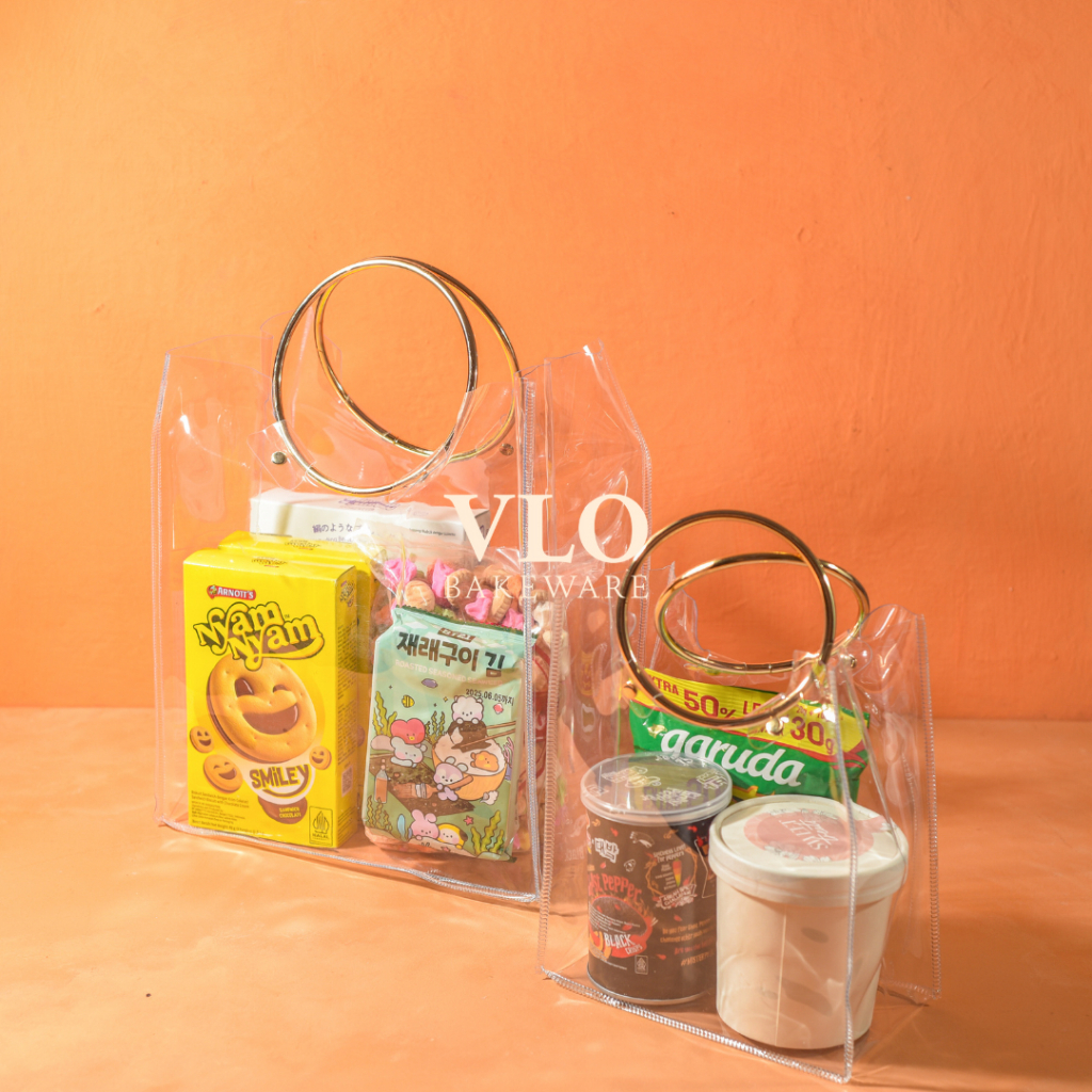 

[1 SET ISI 10 PCS] Tas PVC ada handle | tas mika transparan bahan premium