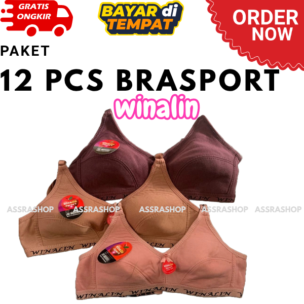 1 Lusin Sport Bra Dewasa Winalin Isi 12 Pcs Bra Sport