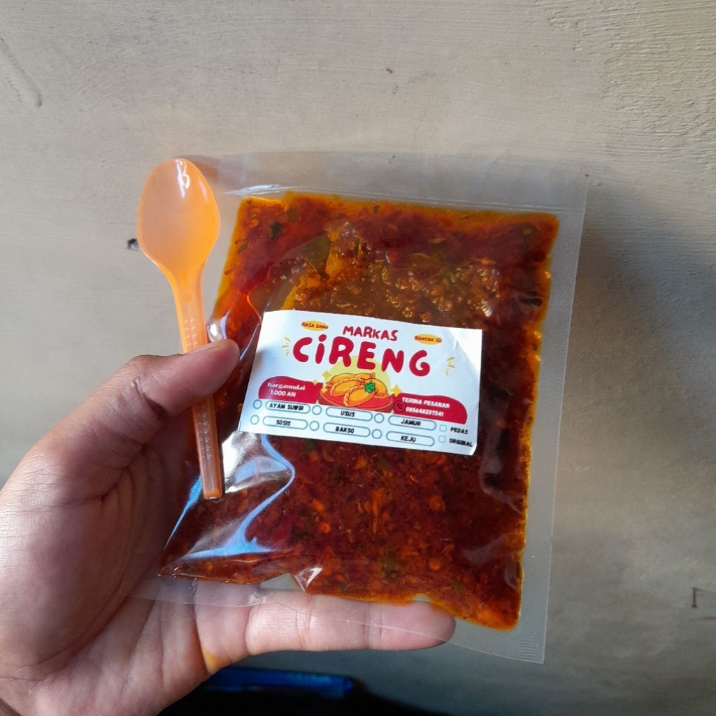 

FREE SENDOK CHILI OIL 100ml kemasan plastik seal anti tumpah anti bocor