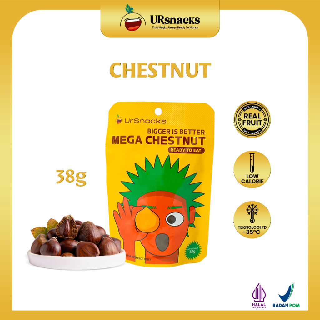 

URSNACKS Mega Chestnut 38gr - Kacang Traveller Bikin Kenyang - Halal BPOM