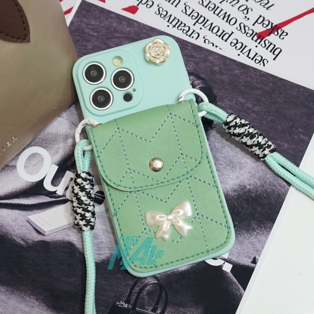 Case Dompet Fashion Elegan Boni Bag For All tipe hp Vivo Oppo Xiaomi Realme Samsung Iphone -Casing H