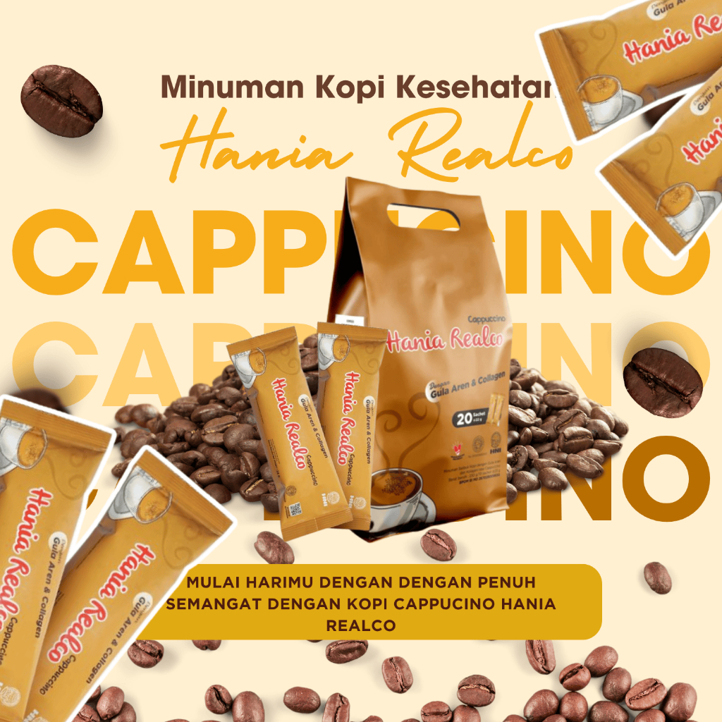 

Kopi Cappucino dengan Gula Aren & Kolagen - Hania Realco Cappucino - HNI HPAI