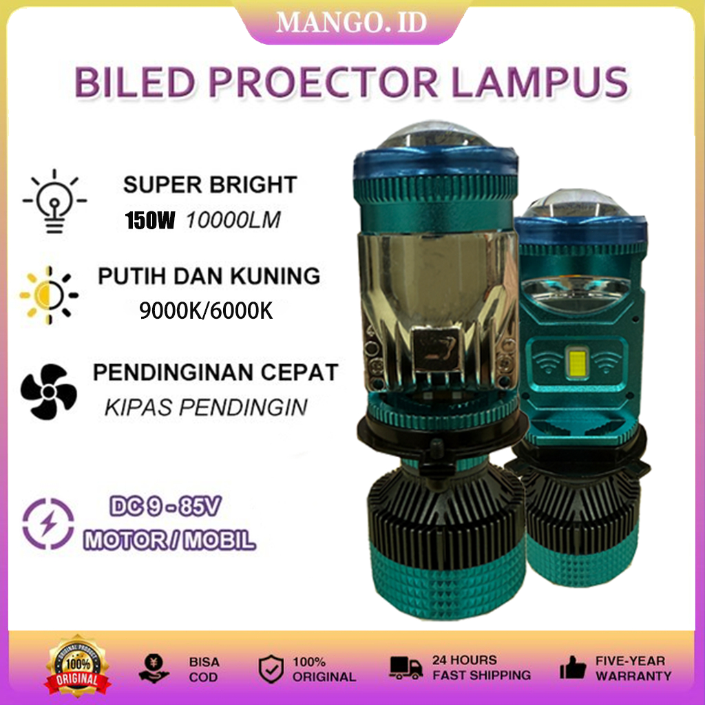 Lampu Depan LED Mobil Dan Motor 2PCS 300W Asli Lampu Depan HIR Lampu Putih 9000K Mobil Lampu Mobil