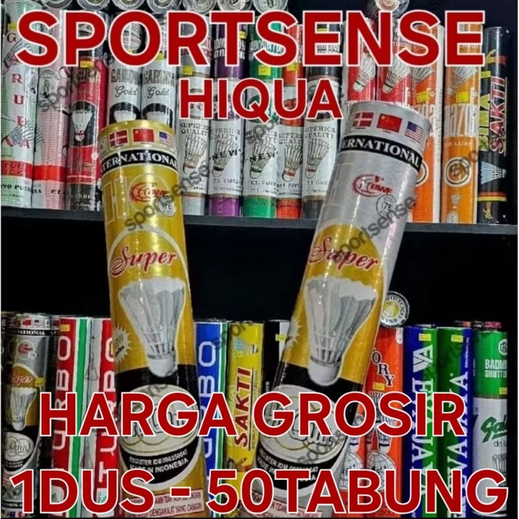 1DUS ISI 50TABUNG Hi-Qua Hiqua Silver dan Hiqua Gold Shuttlecock Bola Kok Badminton Bulutangkis Orig