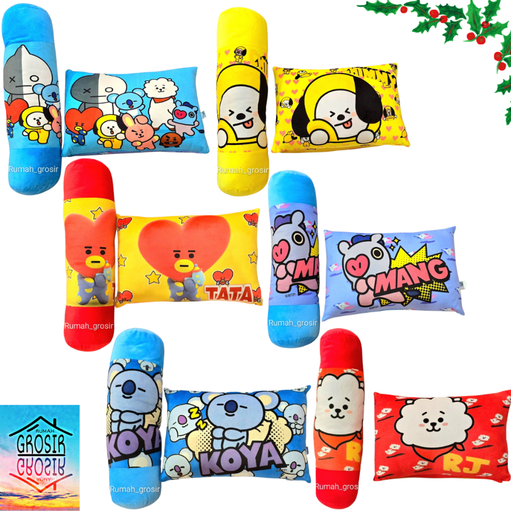 Paket Bantal Guling BTS BT21 Chimmy Tata Rj Koya Mang
